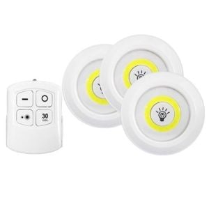 COB LED Lamppusarja 3 kpl 1W kaukosäätimellä