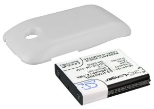 HTC Desire C, A320E, Extended With White Color Back Cover yhteensopiva akku - 2200mAh.