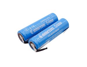 Cameron Sino / Panasonic NCR18650B 18650 Li-ion Akku juotoskorvakkeilla 2kpl 3400mAh