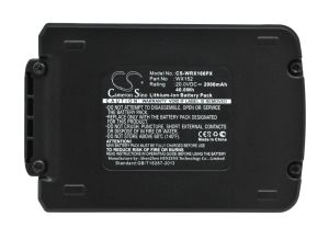 Worx sähkötyökalujen / porakoneiden WA3528 / WA3551.1 yhteensopiva akku 2000mAh