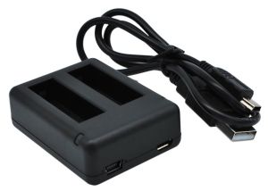 Gopro Hero 4 / 4 Black / 4 Silver micro USB laturi / virtalähde kahdelle akulle