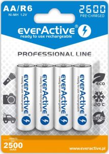 everActive AA / R6 Ladattava Ni-MH akkuparisto 2600 mAh - 4 kpl