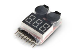 LED Jännitemittari lipo akuille hälyttimellä
