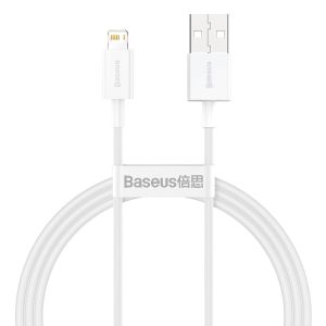 Baseus Lightning - kaapeli 1m 2.4A - valkoinen