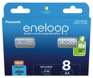 Panasonic Eneloop R6 AA 2000mAh ladattava akkuparisto BK-3MCDE/8BE 8 kpl
