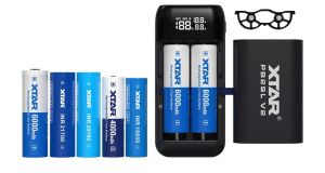 XTAR PB2SL V2 laturi ja varavirtalähde 18650–21700-kennoille, USB-C