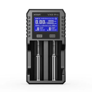 XTAR VX2 PRO SET yleislaturi – Li-ion, 1,5 V Li-ion ja Ni-MH